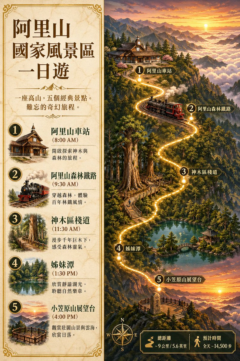 Alishan One-Day Travel Poster