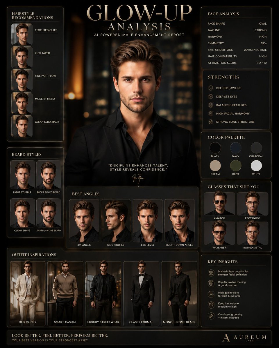 Male Glow-Up Analysis Poster
