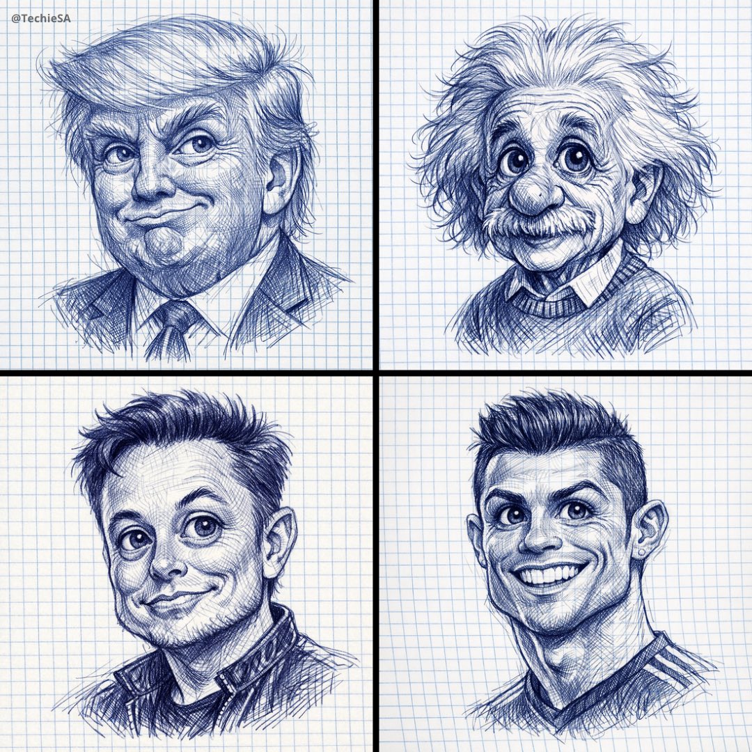 Ballpoint pen caricature: GPT Image 2 prompt