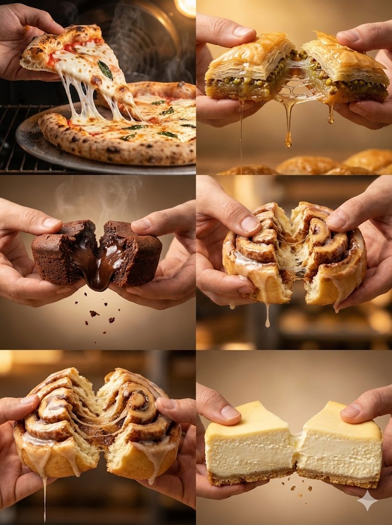 Pizza cheese-pull 5-image series: GPT Image 2 prompt