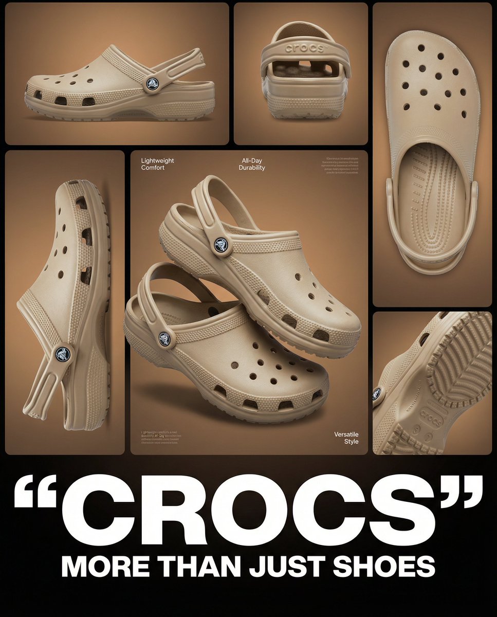 Beige Crocs ad poster: GPT Image 2 prompt