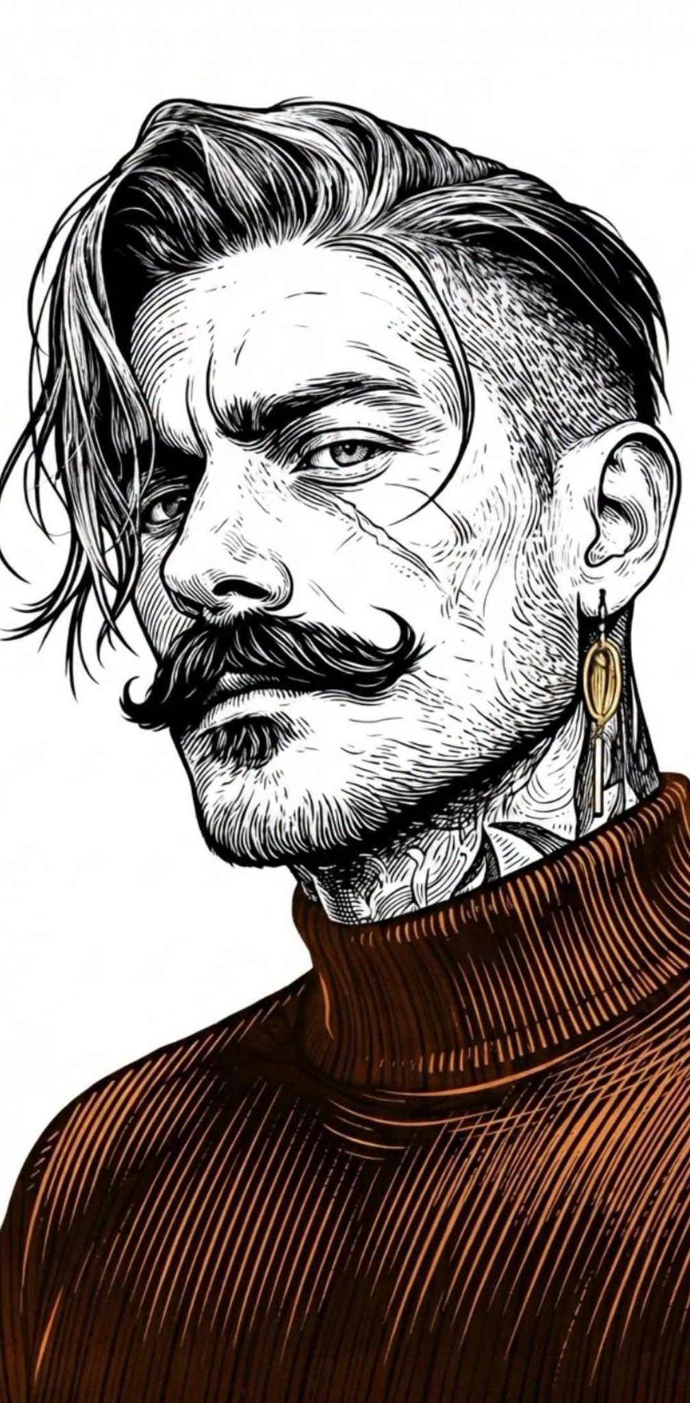 Engraved line art portrait: GPT Image 2 prompt