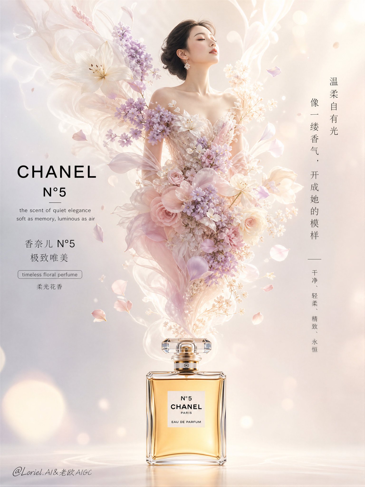 Chanel perfume floral poster: GPT Image 2 prompt