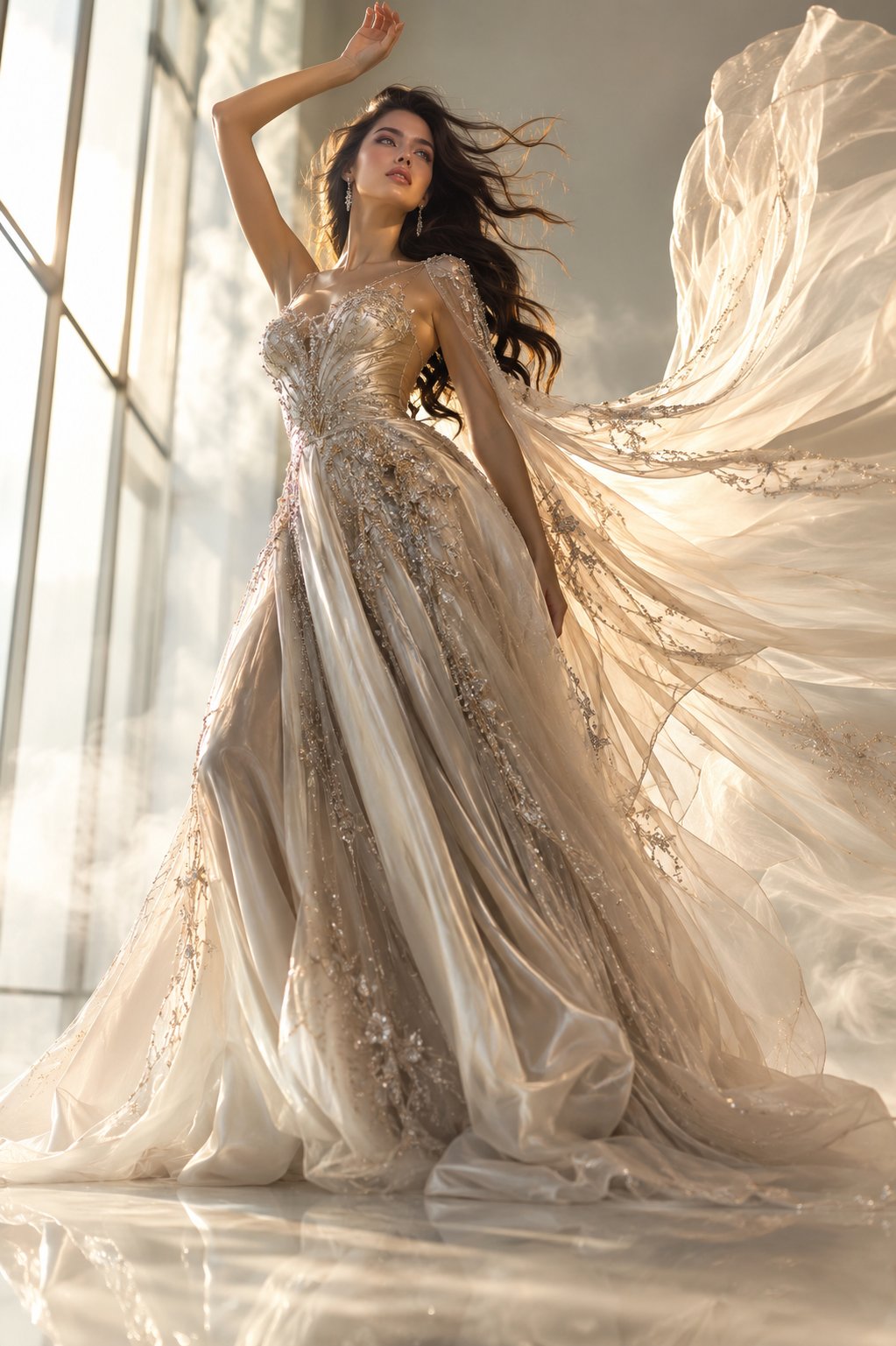 Champagne couture Vogue portrait: GPT Image 2 prompt