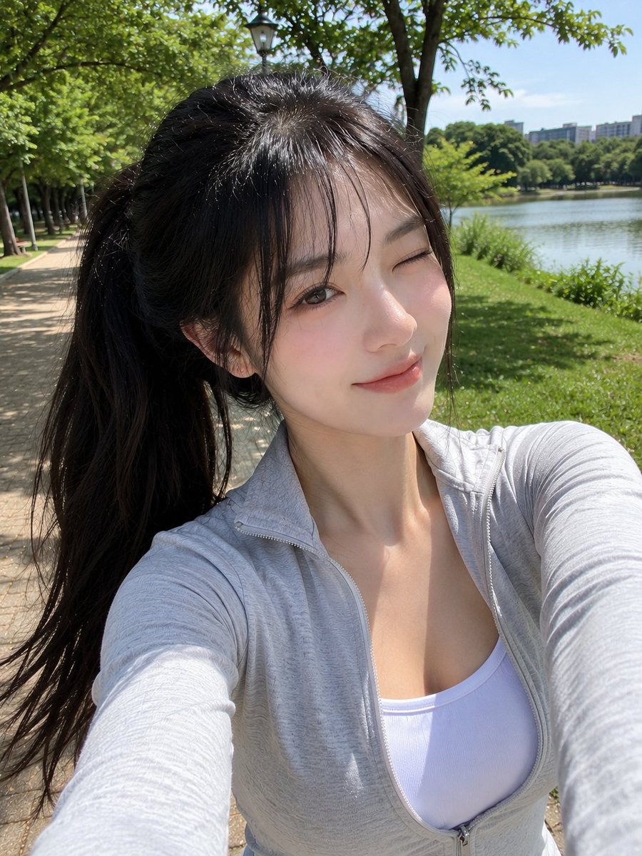 Park smartphone selfie portrait: GPT Image 2 prompt