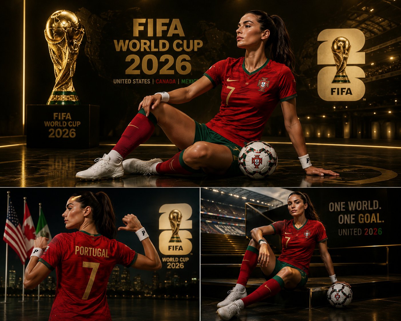 2026世界杯葡萄牙女球迷运动海报
