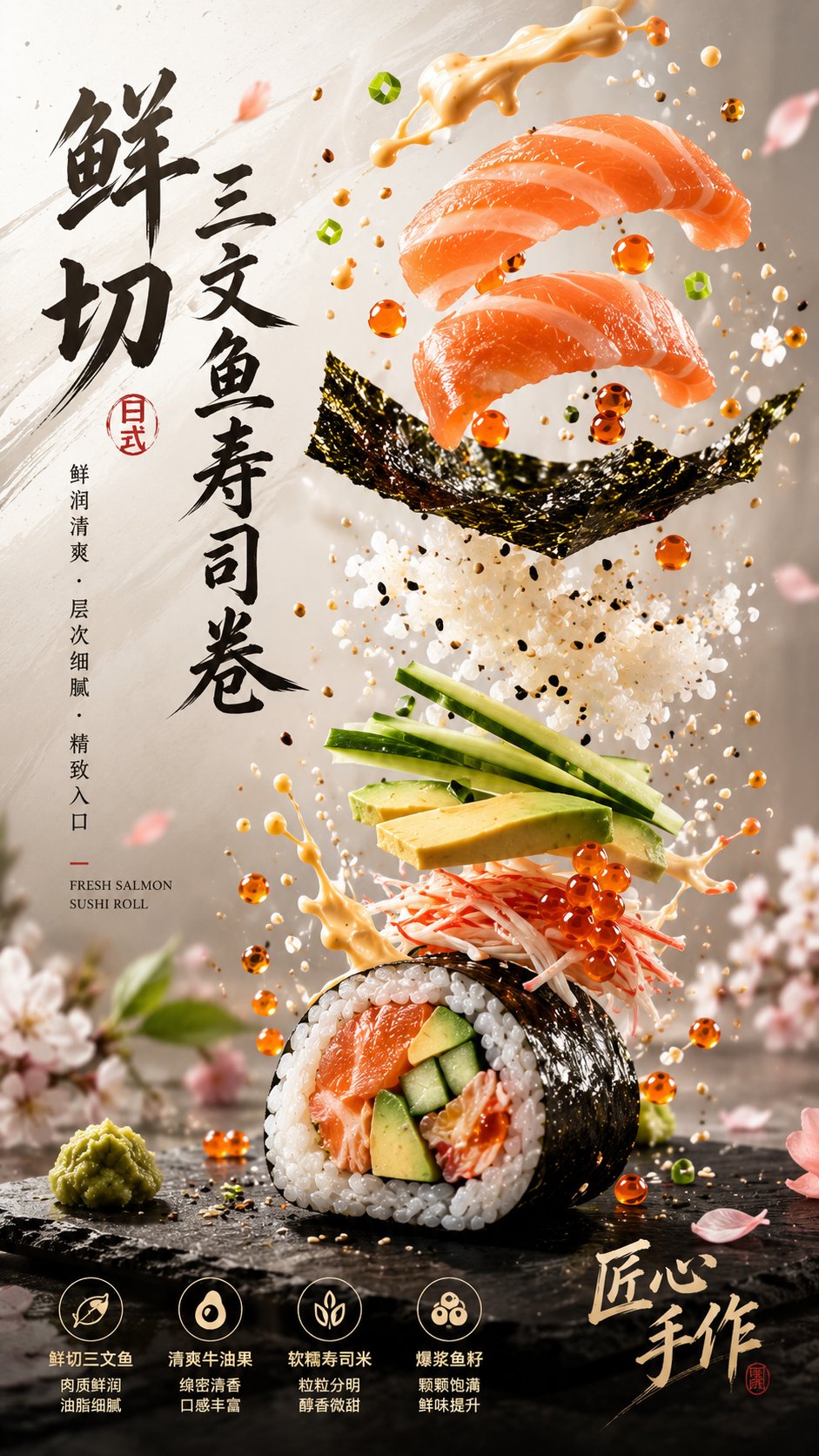 高级商业美食摄影动态悬浮海报 2