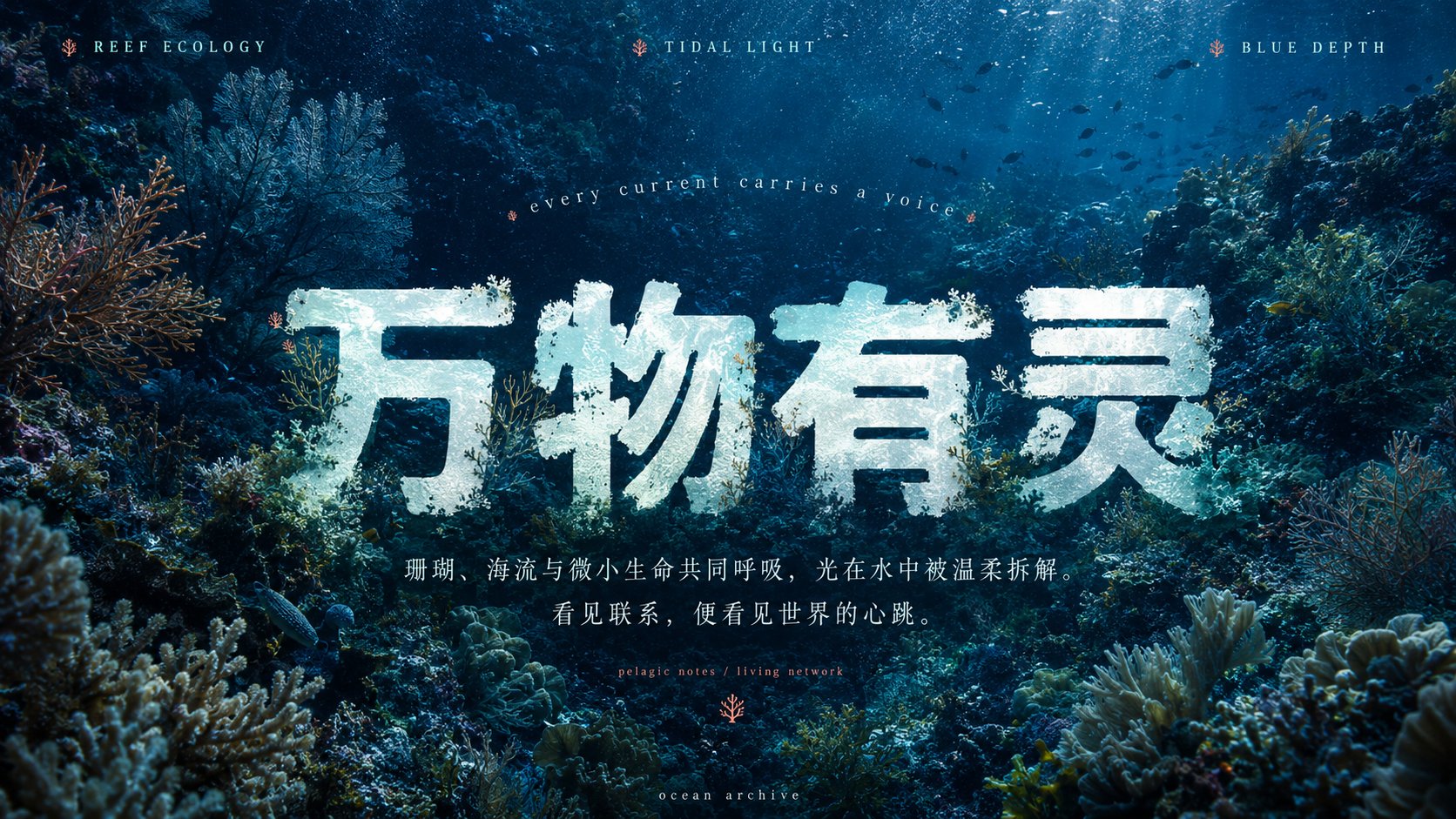自然纹理与巨型文字融合的摄影海报