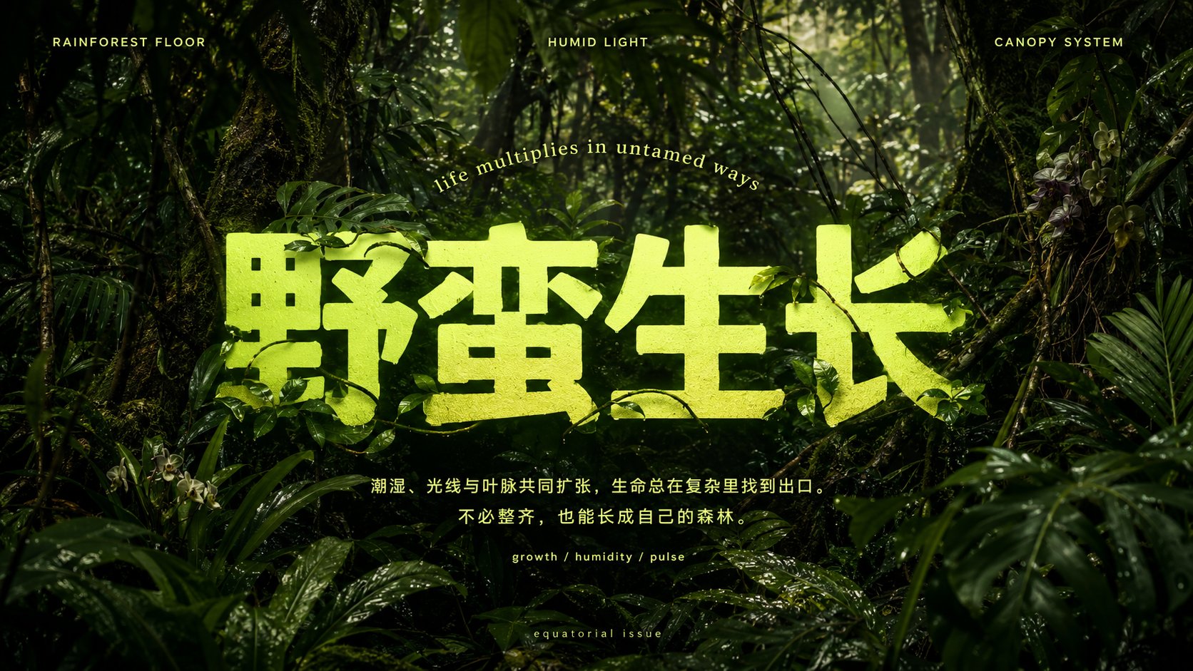 自然纹理与巨型文字融合的摄影海报 2