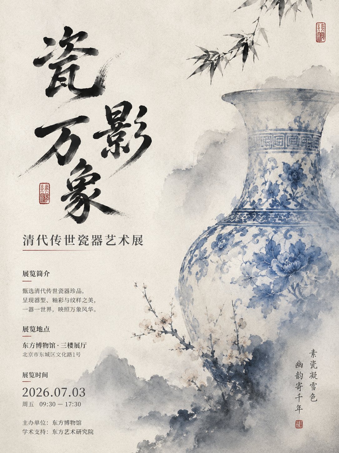 瓷影万象清代传世瓷器艺术展海报