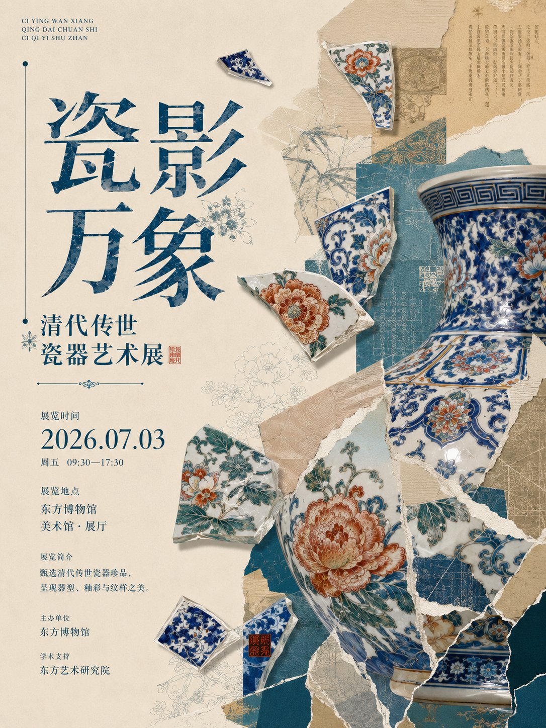 瓷影万象清代传世瓷器艺术展海报 2
