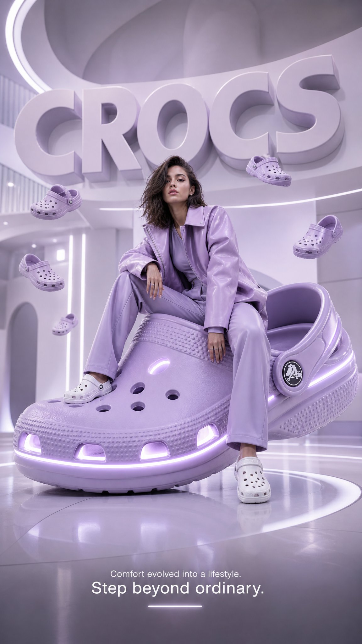 未来派奢侈时尚Crocs广告海报