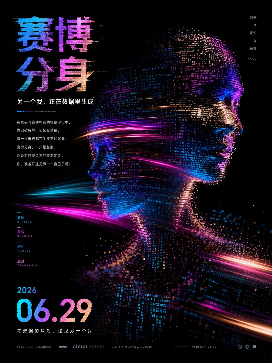 未来主义赛博数字艺术展海报