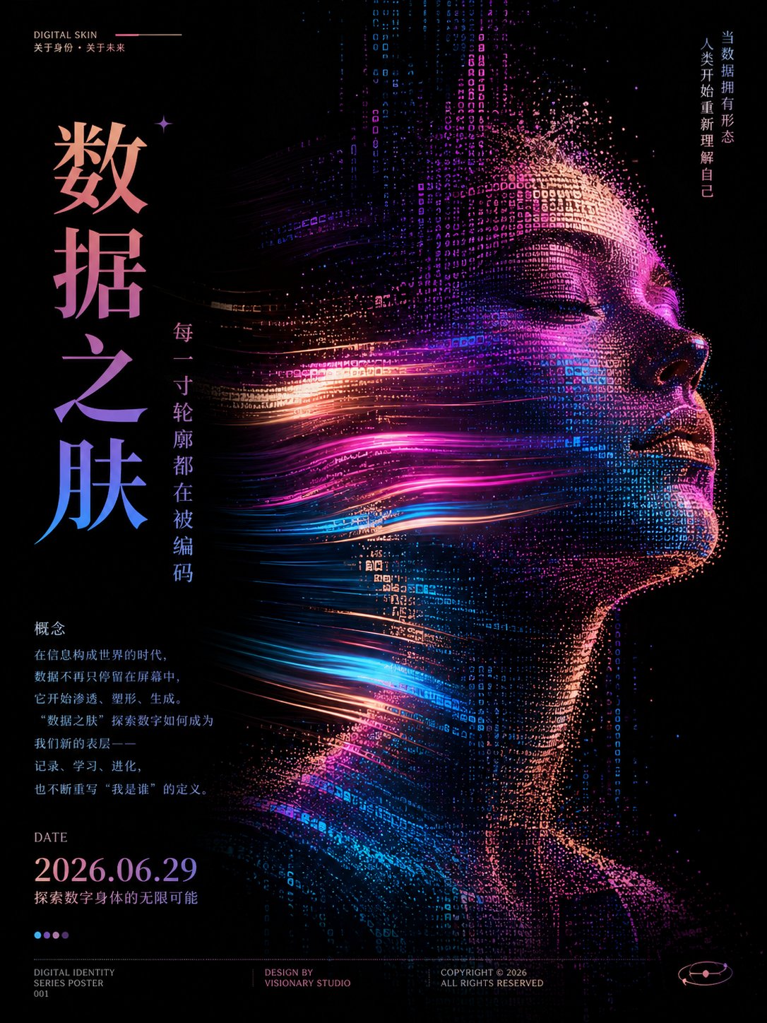 未来主义赛博数字艺术展海报 2