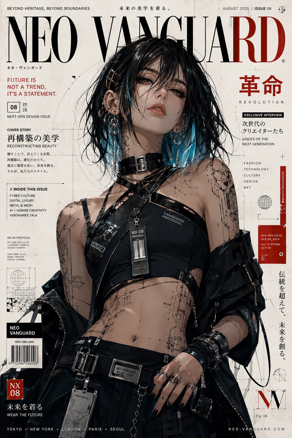 未来主义奢华动漫时尚封面插画 2