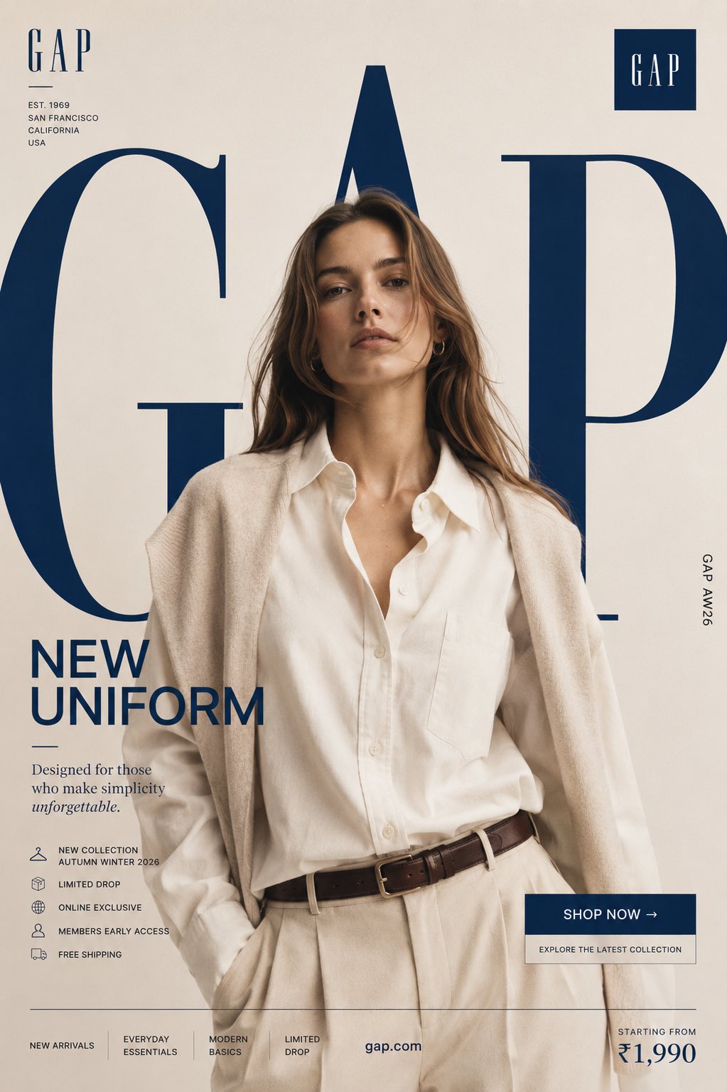 GAP新制服系列高端时尚海报
