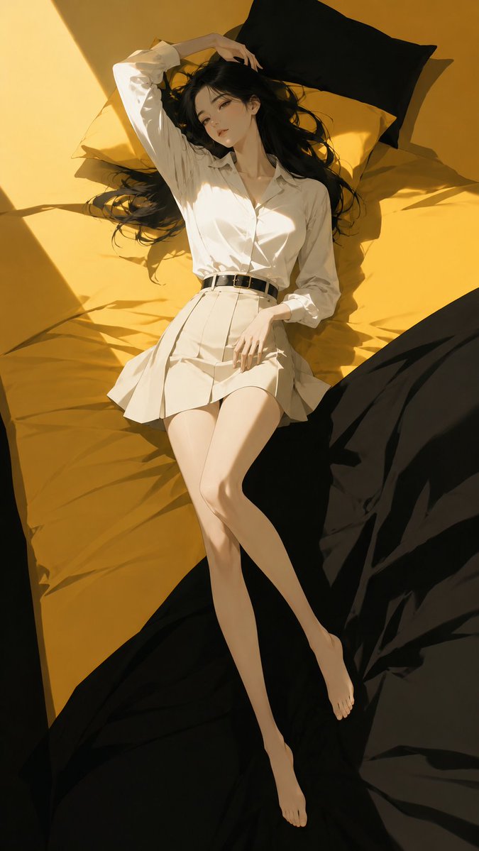高端日系时装杂志封面极简二次元插画 2
