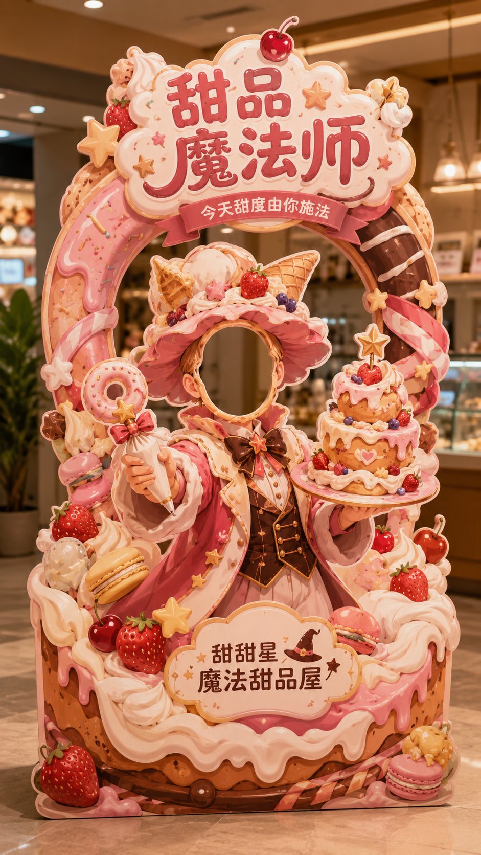 互动打卡异形立牌设计效果图 2