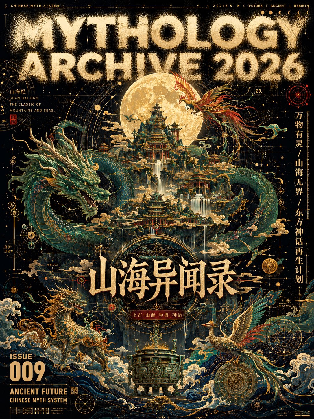 极繁主义矢量艺术杂志封面海报