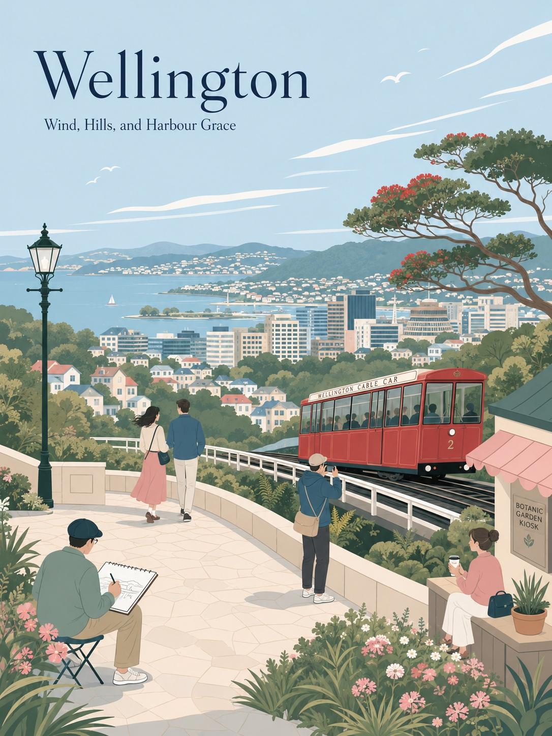 极简主义旅游海报插画日系矢量风 2