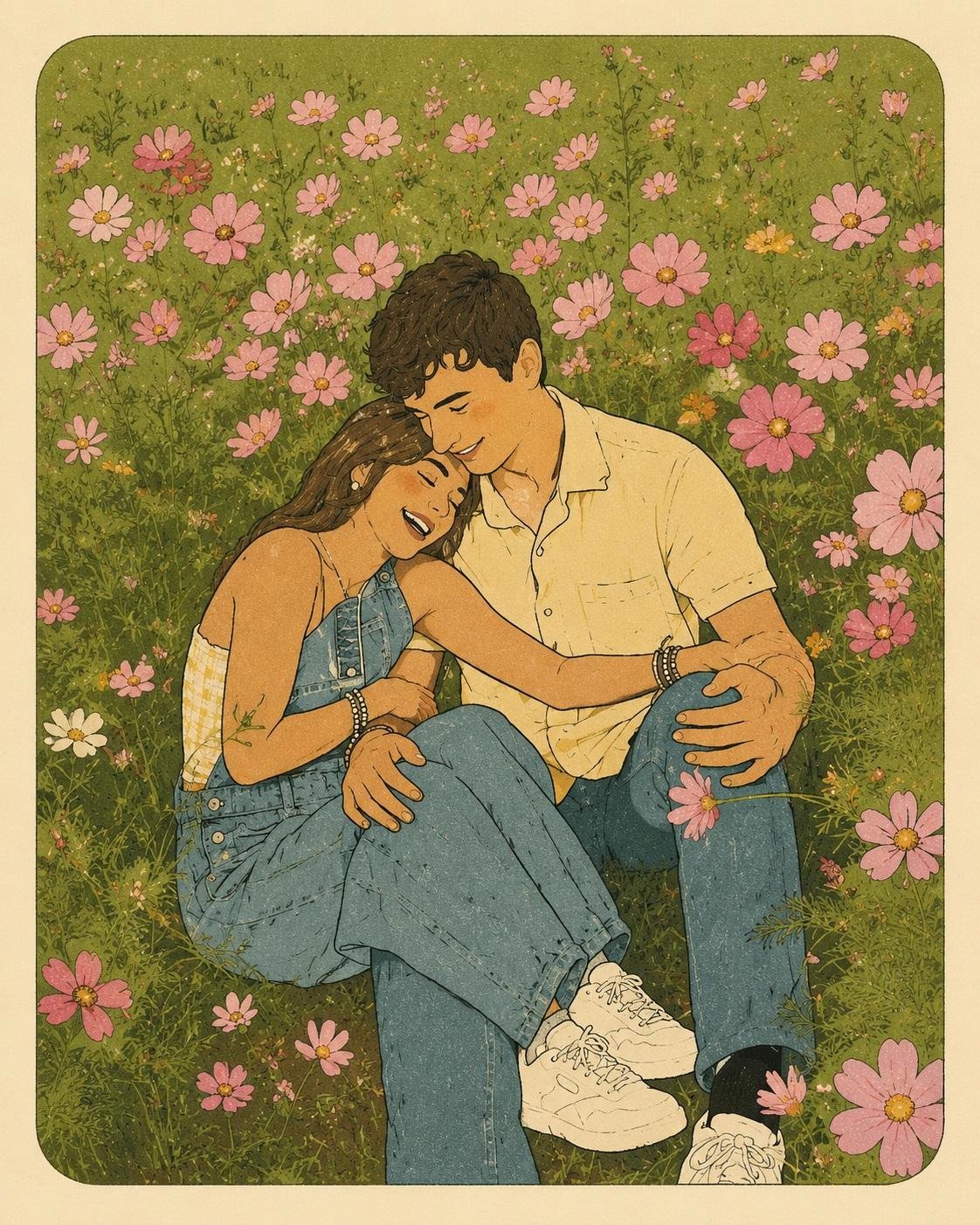 现代孔版印刷风复古插画海报