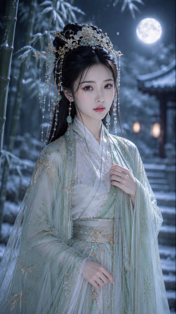 唐风月下仙侠清冷女主高精写真
