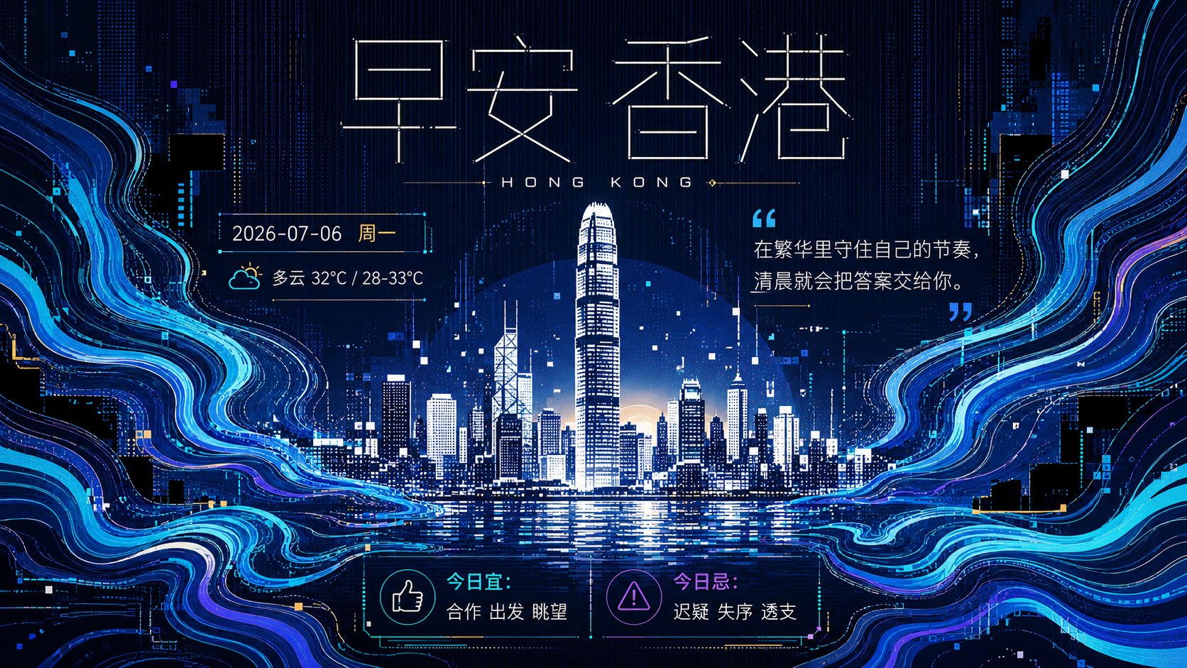 新媒体数字山水极简线性艺术海报 2