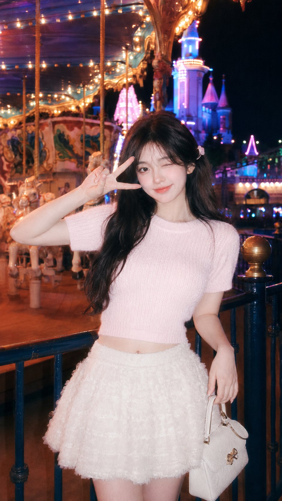 CCD柔光夜景游乐场甜酷少女 2