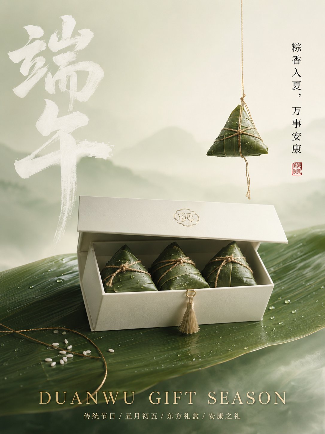 东方极简超现实高端节日品牌海报 2