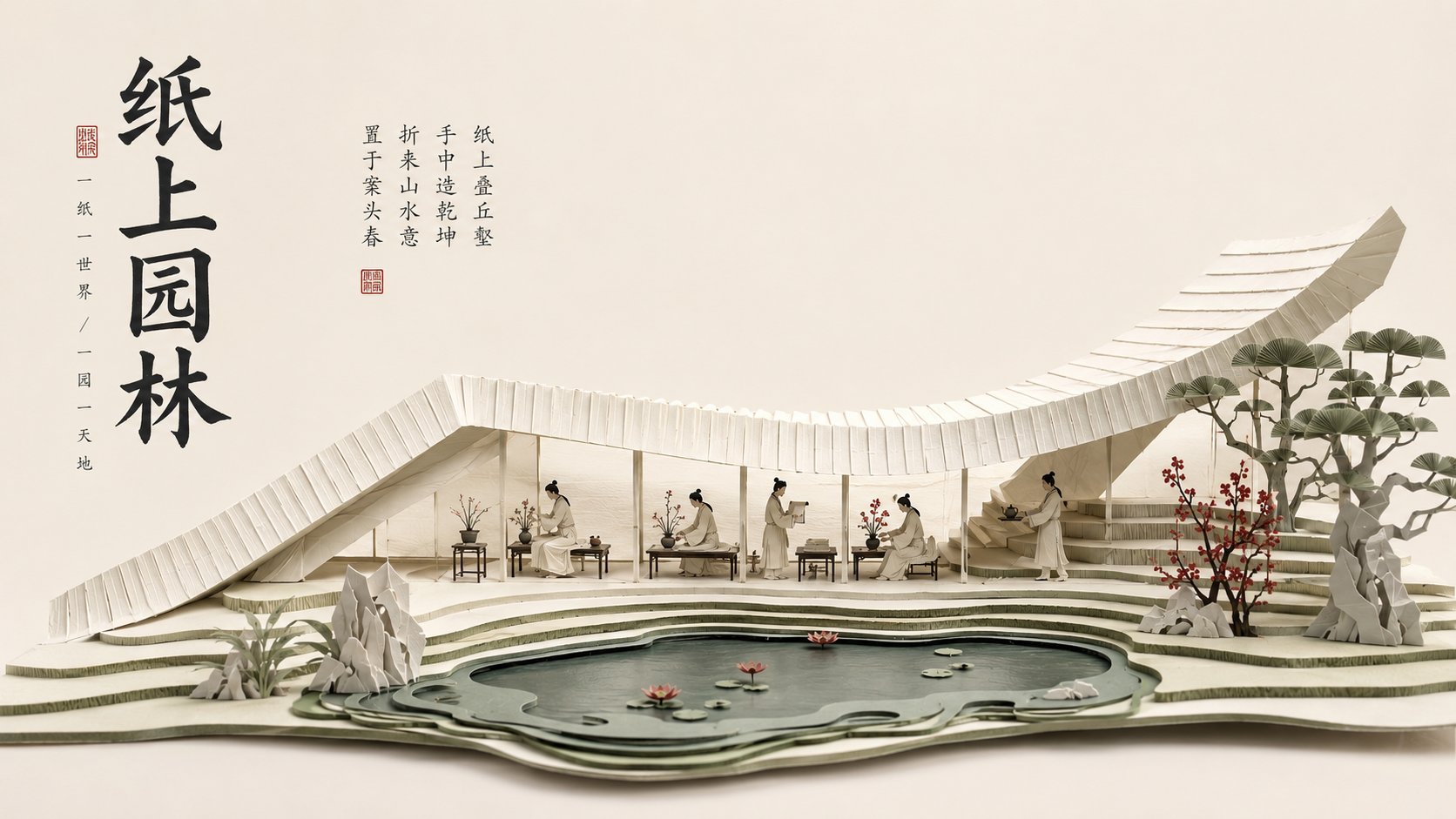 东方空间长卷中式建筑叙事海报