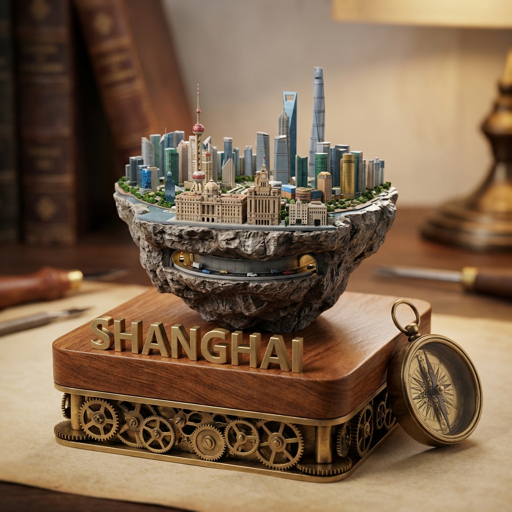 蒸汽朋克上海微缩立体模型