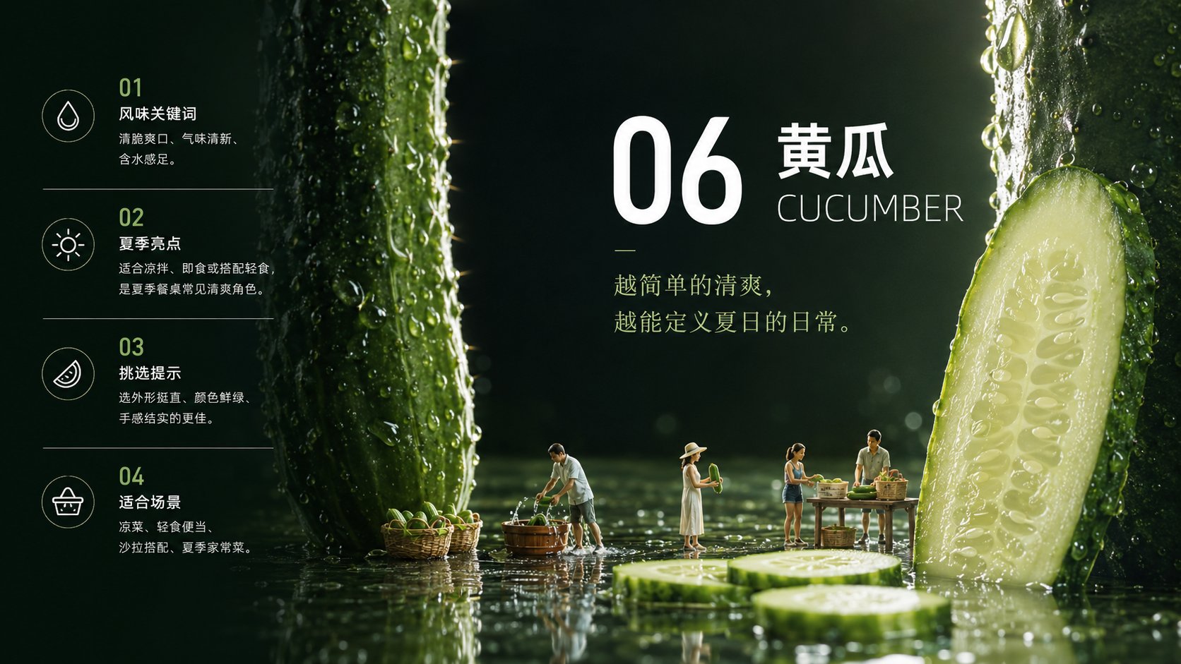 夏季蔬果巨物场景化摄影提示词