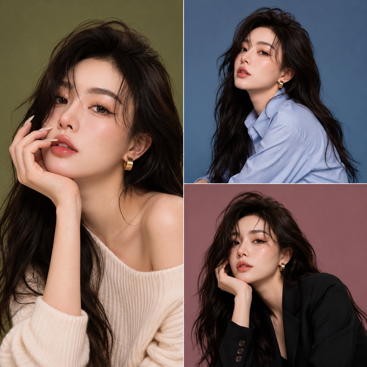 韩国年轻女性超写实时尚美妆人像