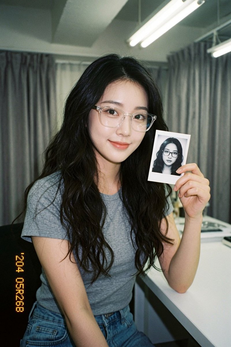 复古数码相机感眼镜亚裔女性特写 2