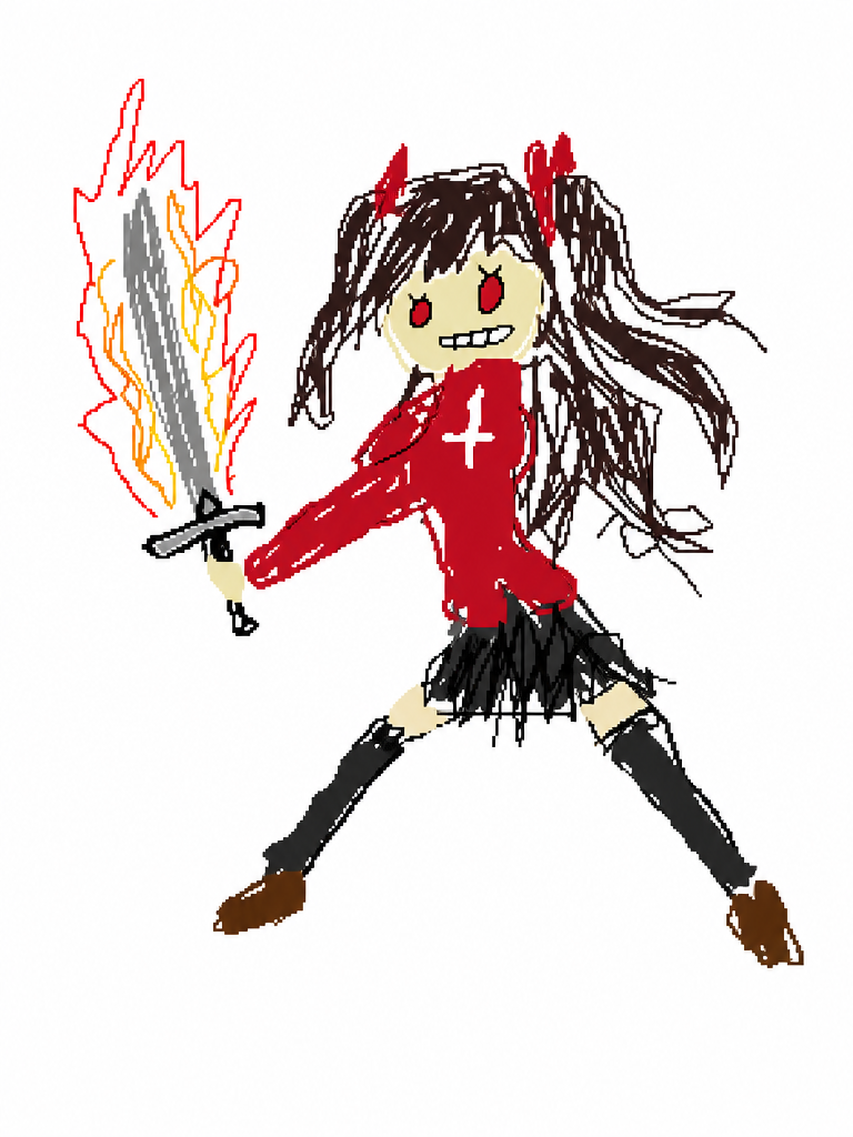 Redraw the attached image in the most clumsy, scribbly, and utterly pathetic way
