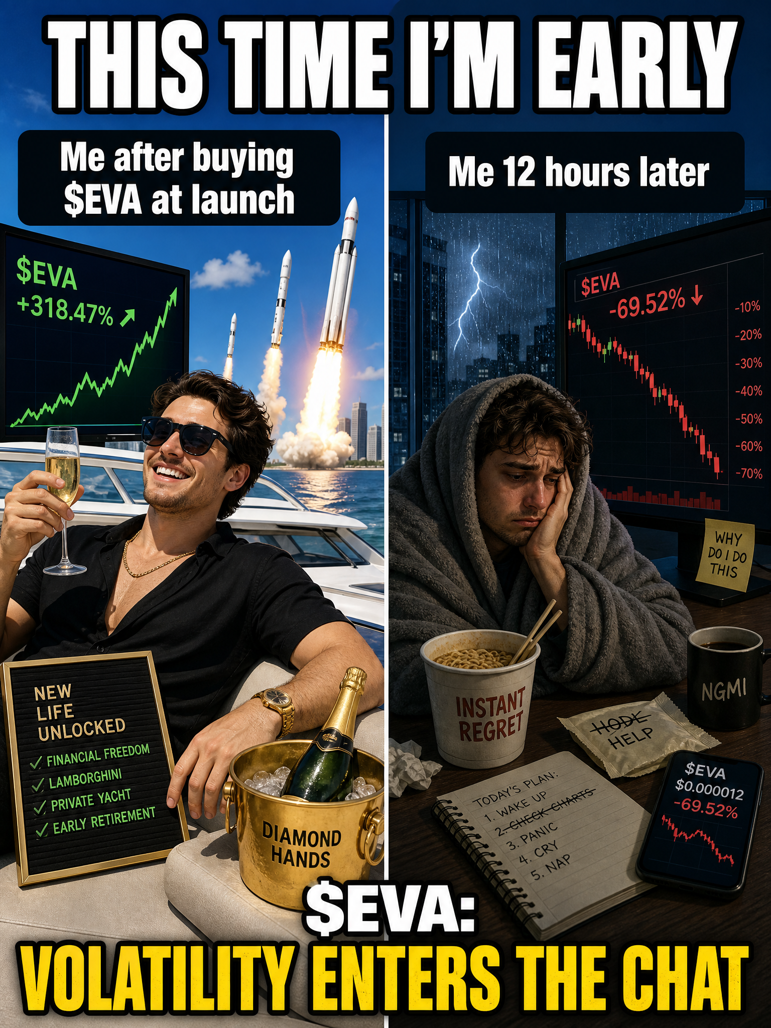Make a meme about the $EVA coin