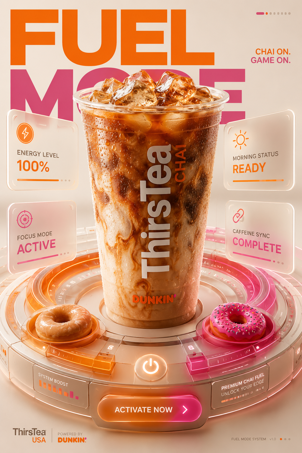 ThirsTea — FUEL MODE FORMAT 4:5 vertical premium SMM advertising poster High-end