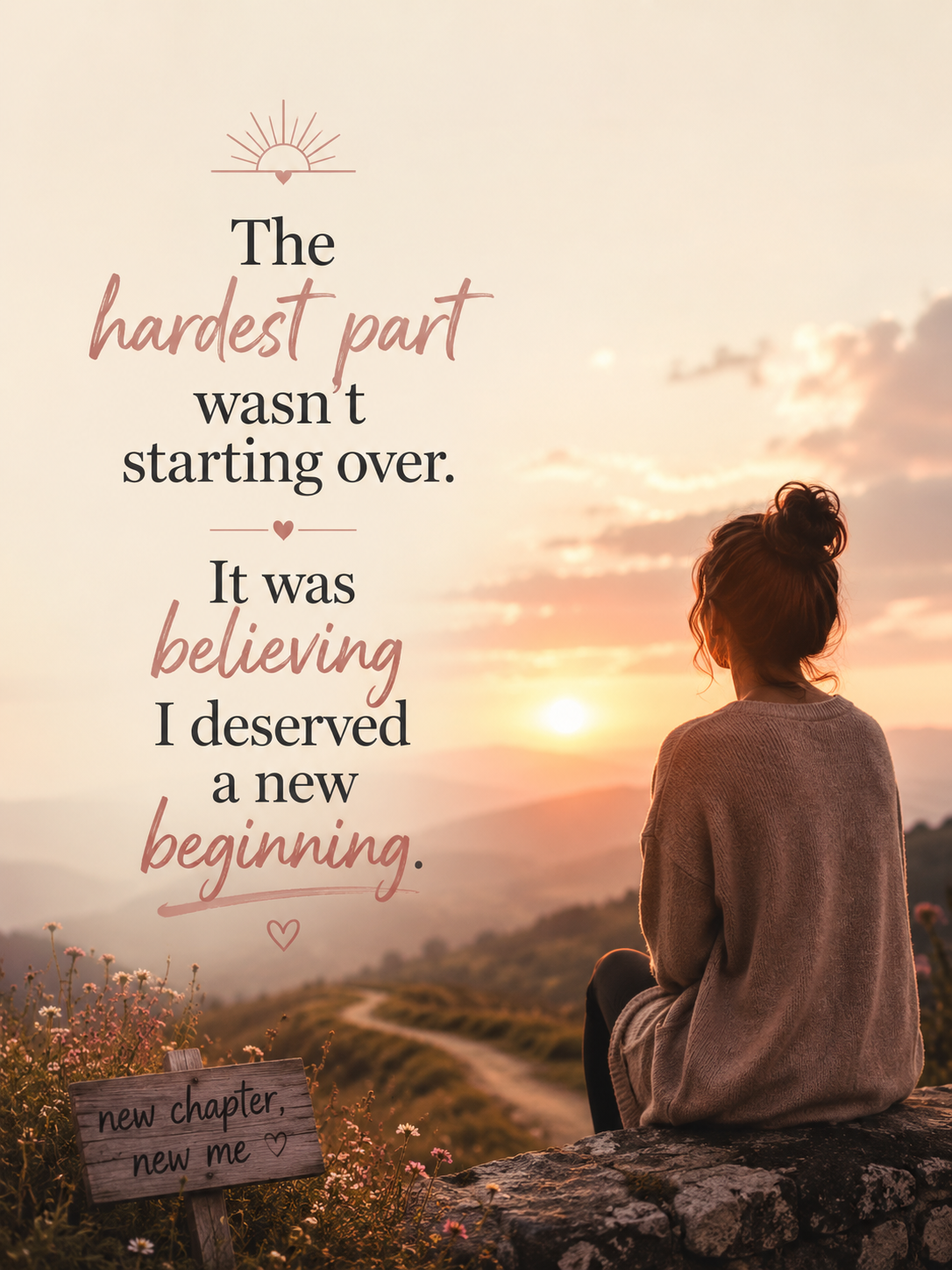 Create a carousel for this quote “The hardest part wasn’t starting over