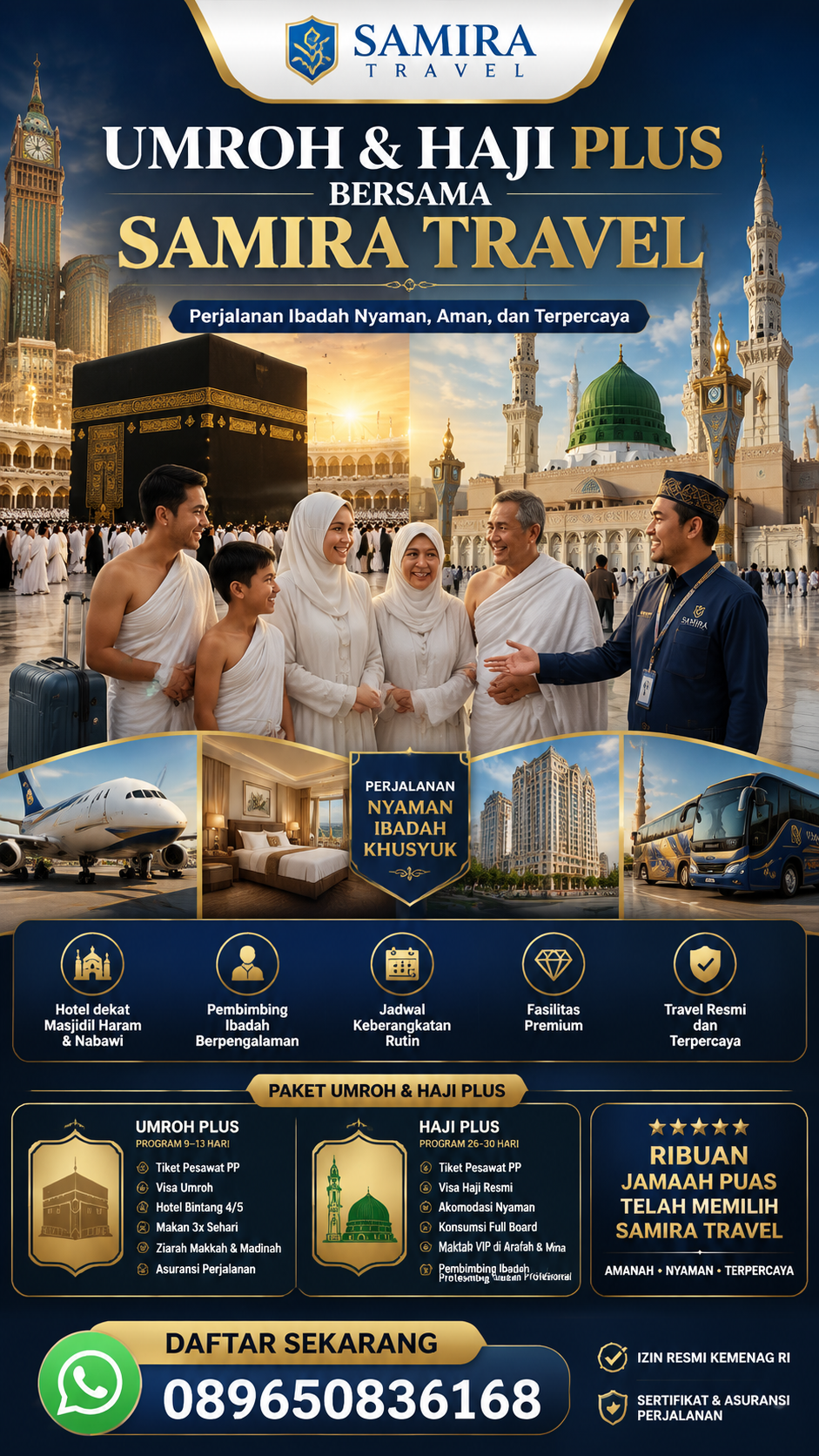 Create a world-class commercial advertising flyer for Samira Travel, using the u