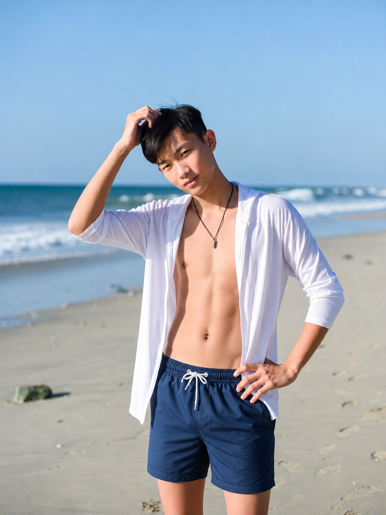 Wearing swimming wear
