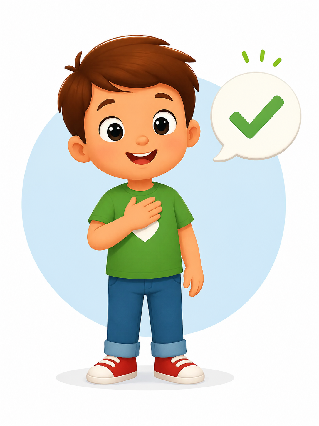 a very simple kid friendly character that represents the personality trait of : 