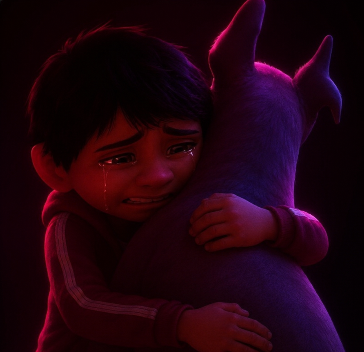 Change the rabbit into this kid and the jester hat in the corner into this dog