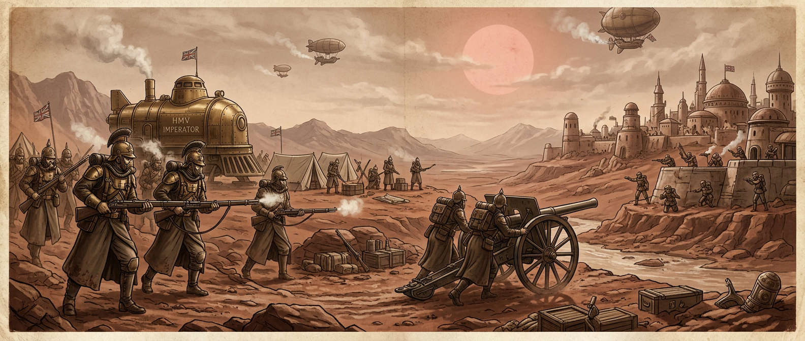 Lunar space victorian soldiers invasion of mars