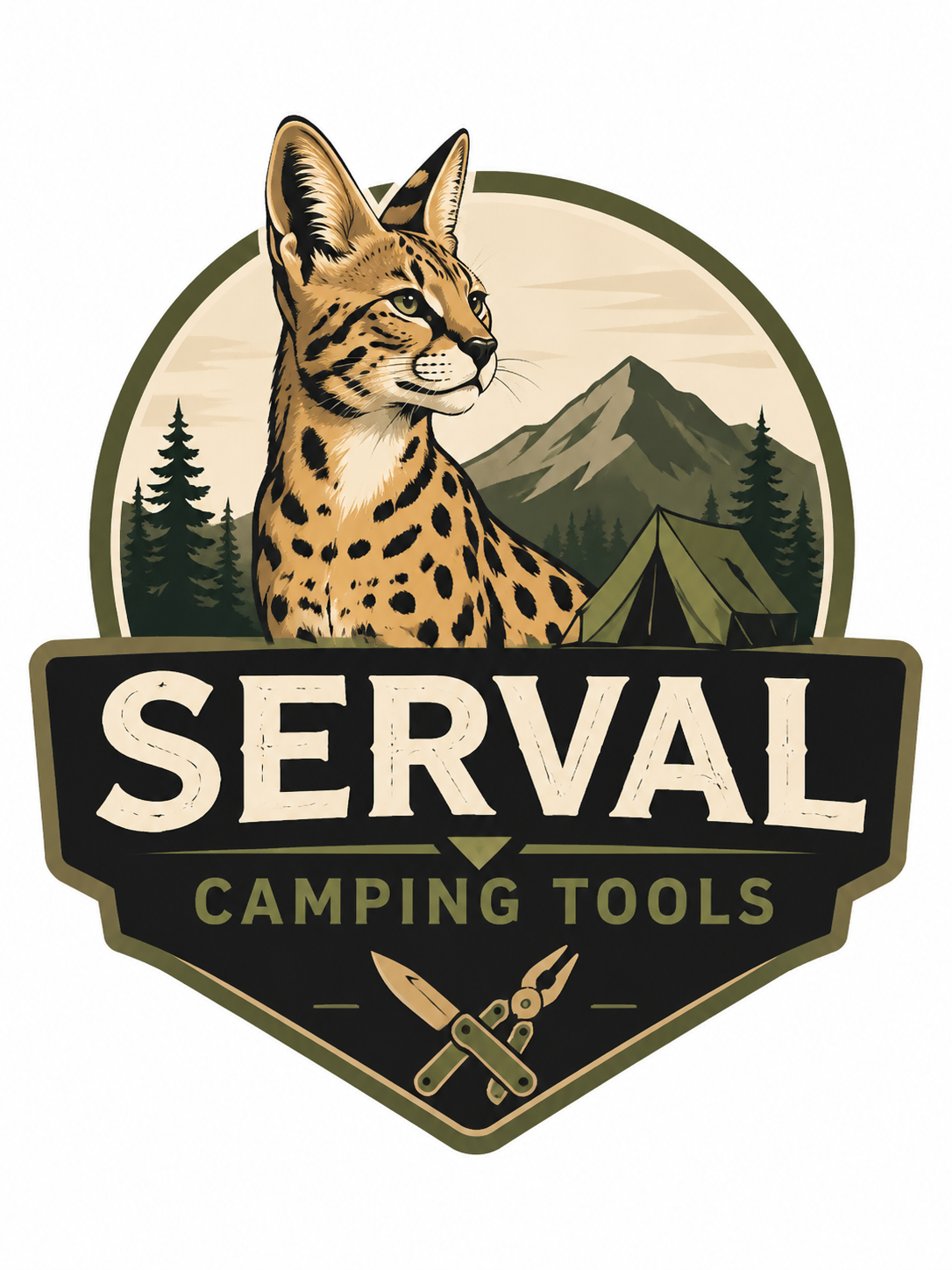 A logo for Serval camping tools