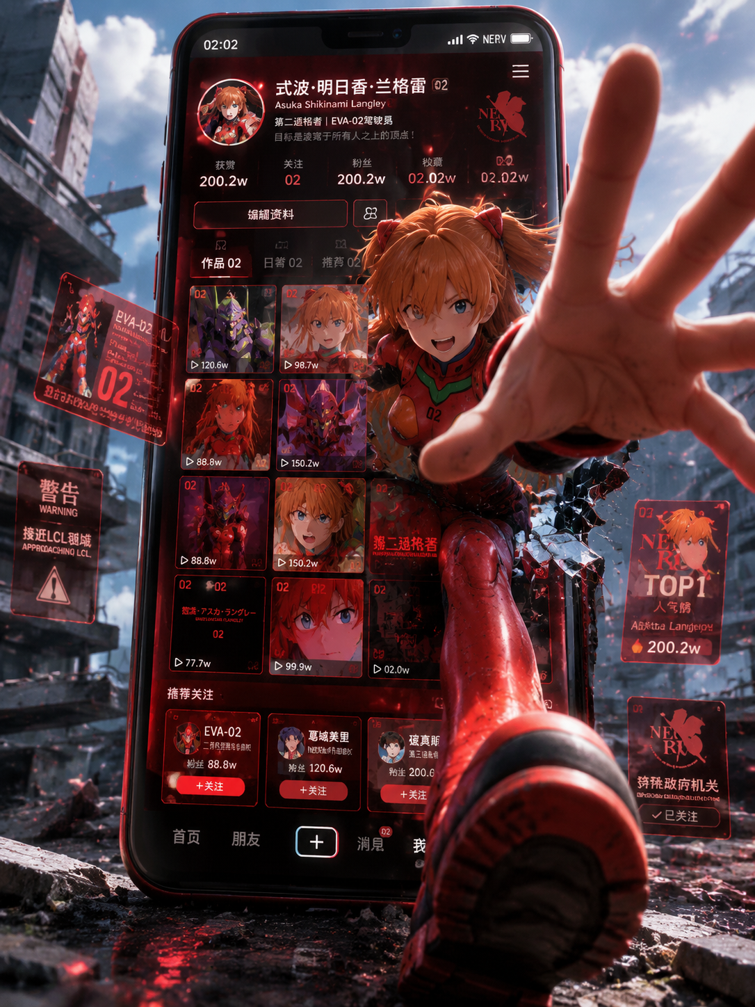 Generate a vertical 9:16 cinematic visual poster with the theme of "Social media