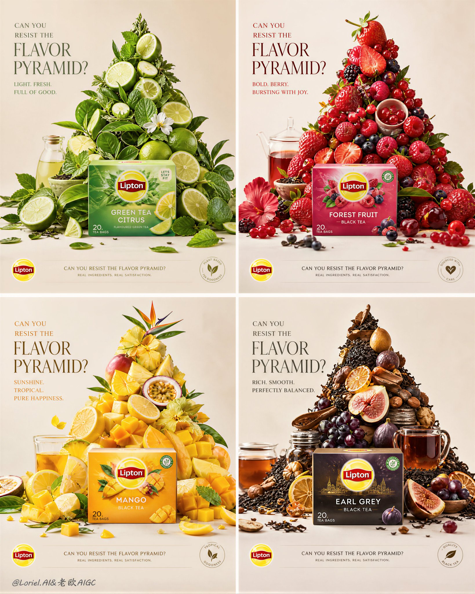 Break down taste into four pyramids, each representing a different pace...
