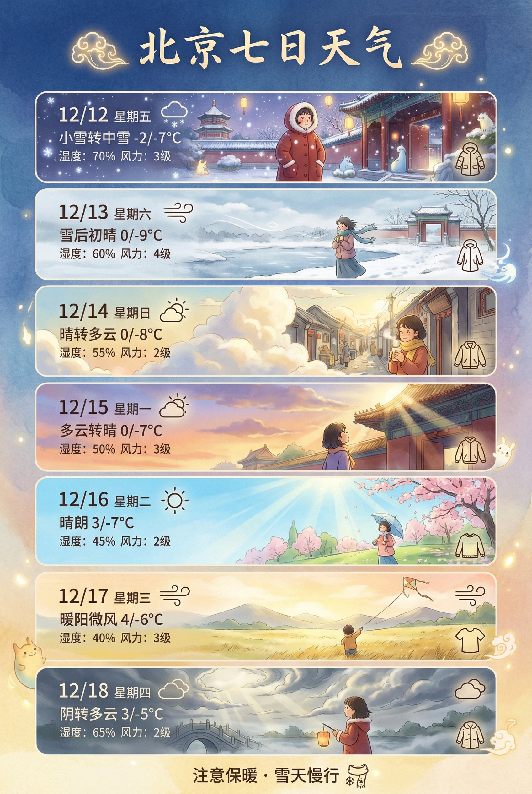 北京7日天气预报海报