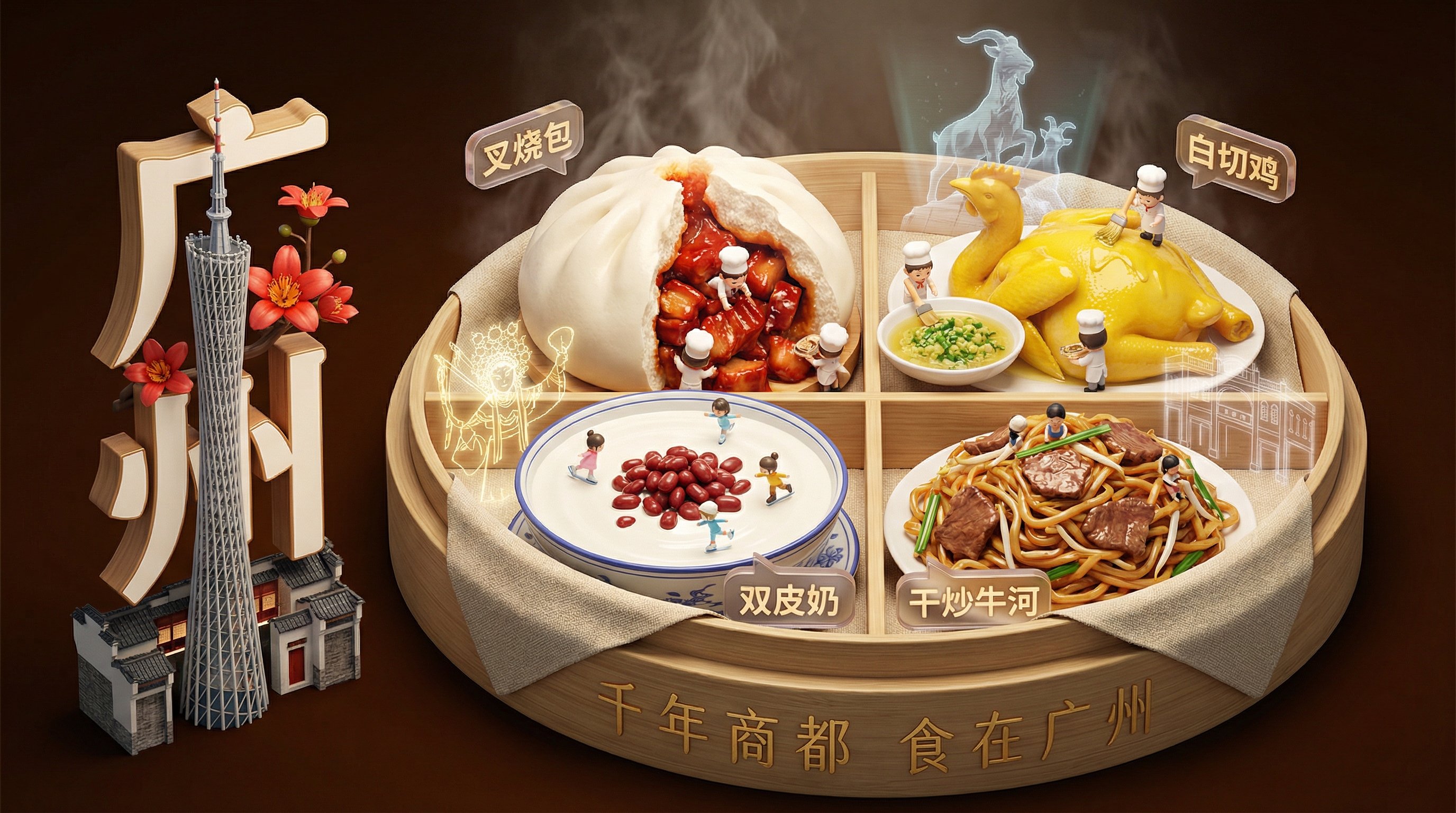美食版城市展示:3D历史美食盲盒架构师