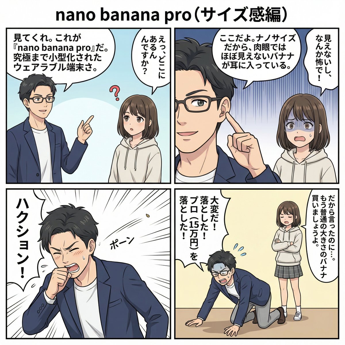 nano banana pro体验报告:从剧本到四格漫画的全部过程