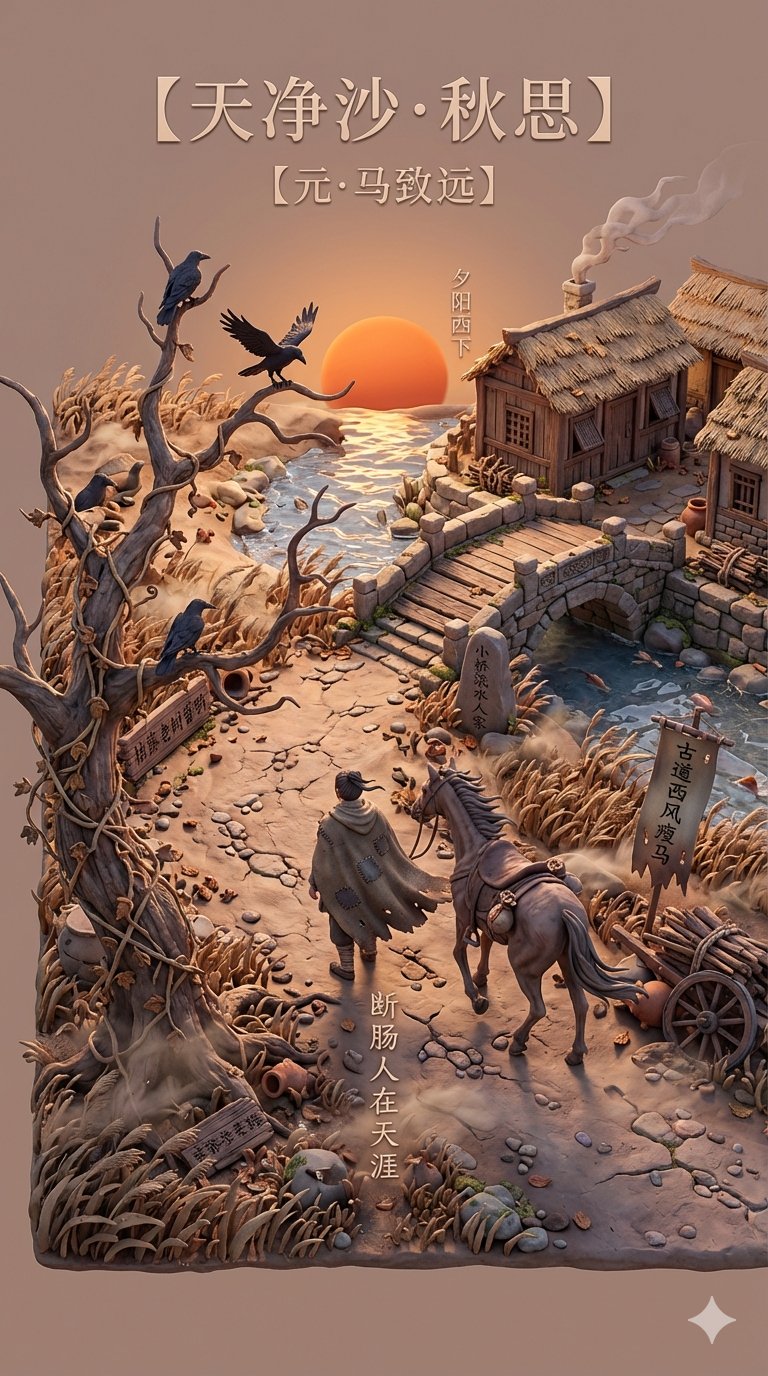 《天净沙·秋思》3D卡通场景制作指南